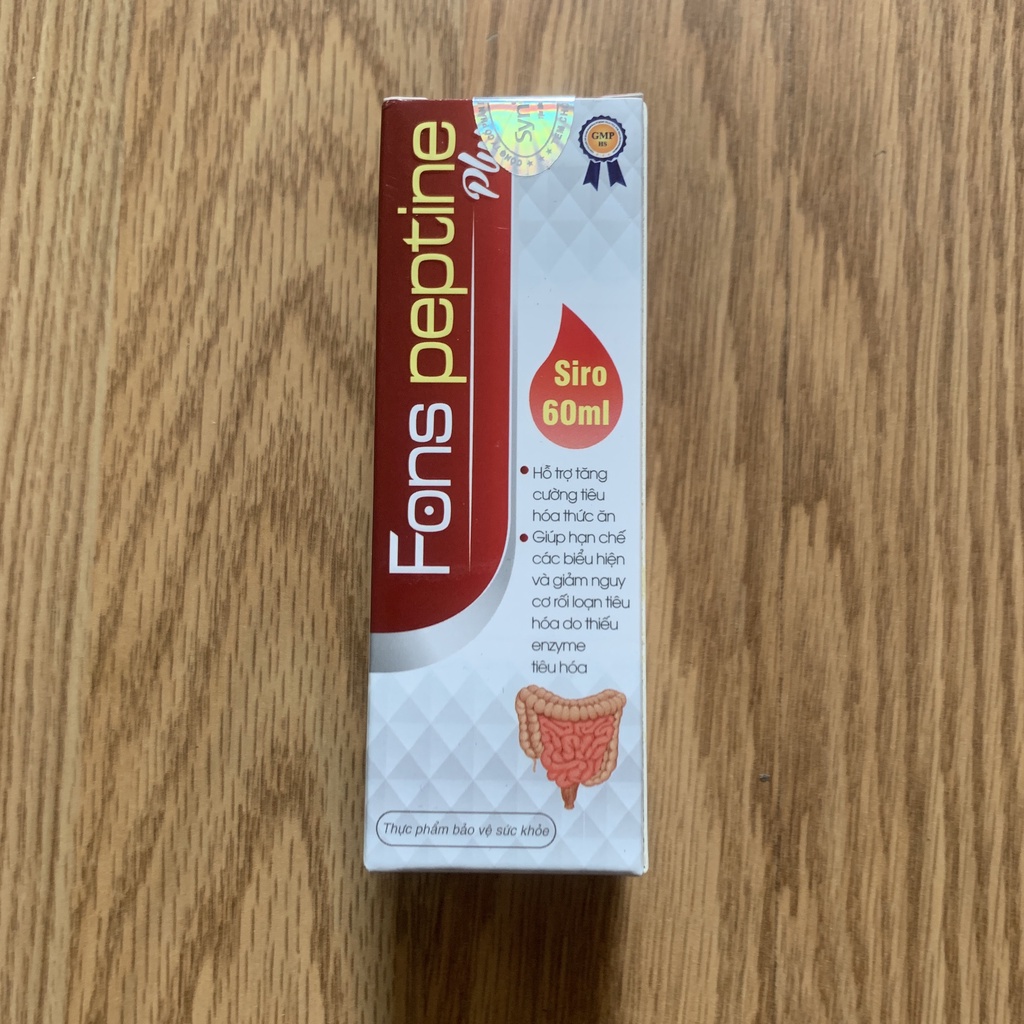 Siro tiêu hóa Fons Peptin Plus hộp 60ml giúp tăng cường tiêu hóa, giảm rối loạn tiêu hóa