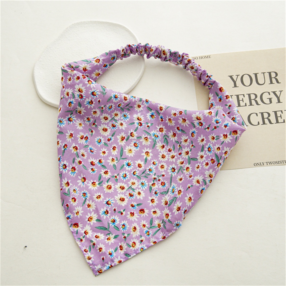 Băng Đô Co Giãn Hình Tam Giác Họa Tiết Hoa Thời Trang Mới Cho Nữ