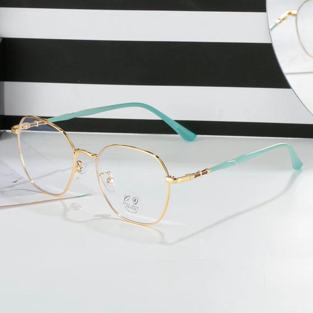 Gọng kim loại thời trang nam nữ 0 độ - có thể cắt cận theo yêu cầu z72679