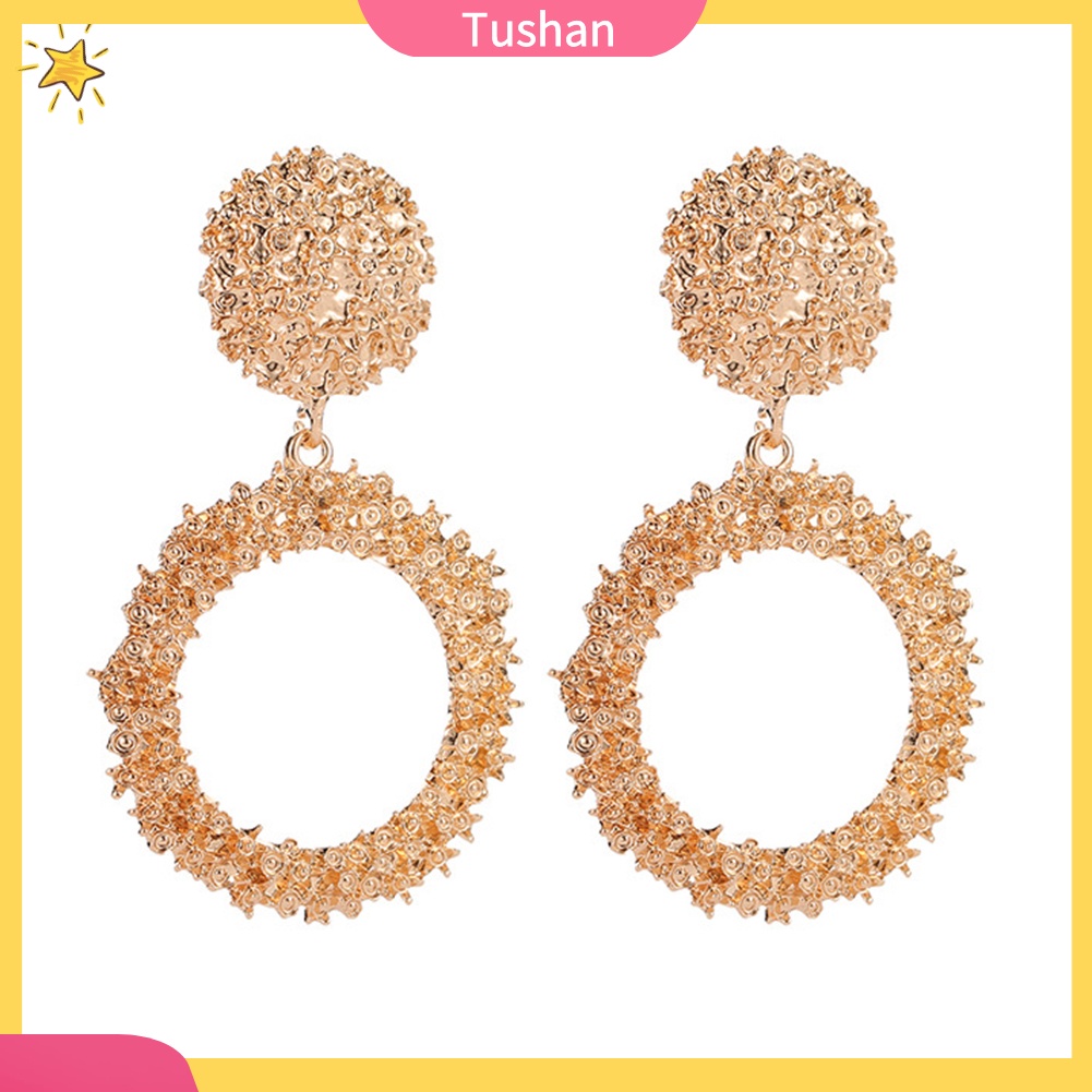 Khuyên Tai Dáng Dài Hình Tròn Rỗng Thời Trang Cho Nữ