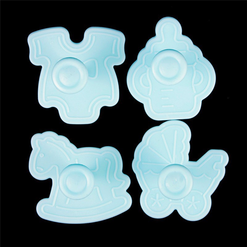 Set 4 khuôn cắt kẹo mềm trang trí bánh tạo hình dễ thương