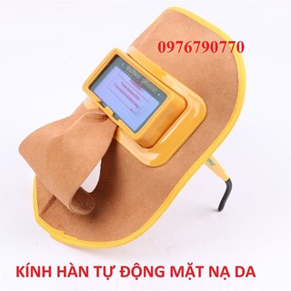 Mặt nạ hàn điện tử  bằng da bò thật.