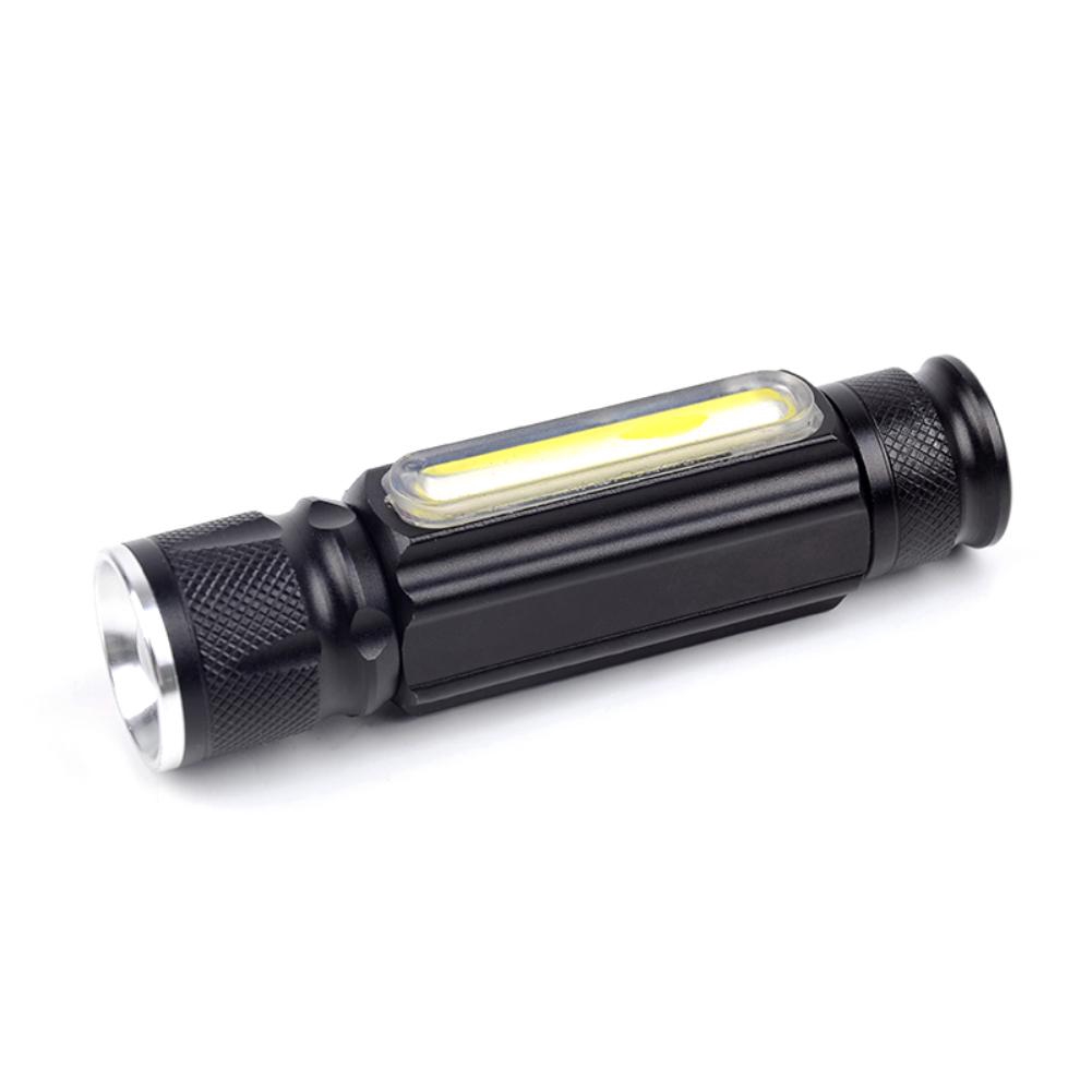 Đèn pin T6 COB LED độ sáng 10000 có thể thu phóng ánh sáng 4 chế độ và sạc lại được qua cổng USB