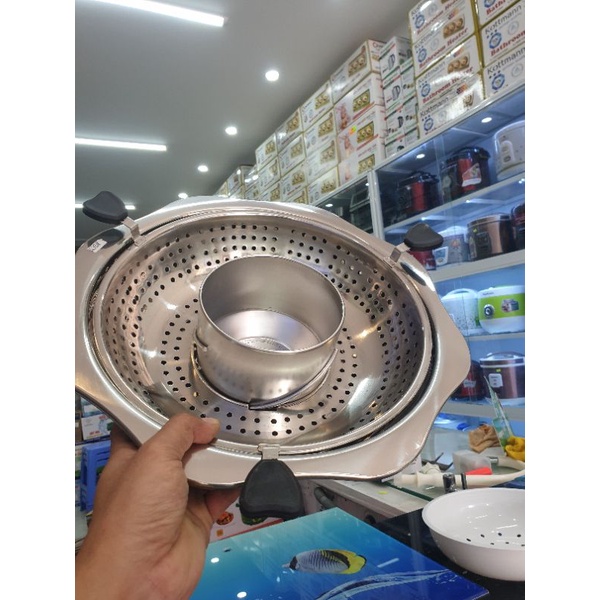 Nồi nấu lẩu xoay nâng cao tiện dụng cao cấp inox