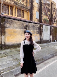 Váy Yếm pha nhung (kèm ảnh thật )