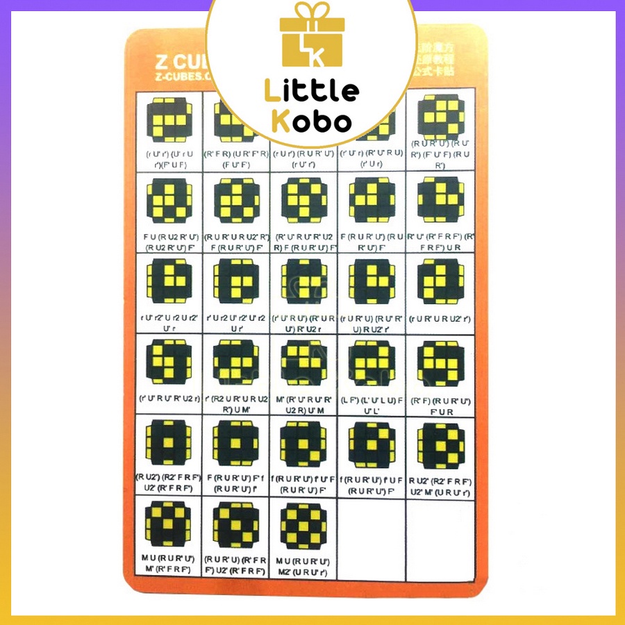 Bộ Card Công Thức CFOP Giải Rubik Tốc Độ Cao Công Thức F2L OLL PLL Phụ Kiện Rubic Đồ Chơi Trí Tuệ Trẻ Em - Little Kobo