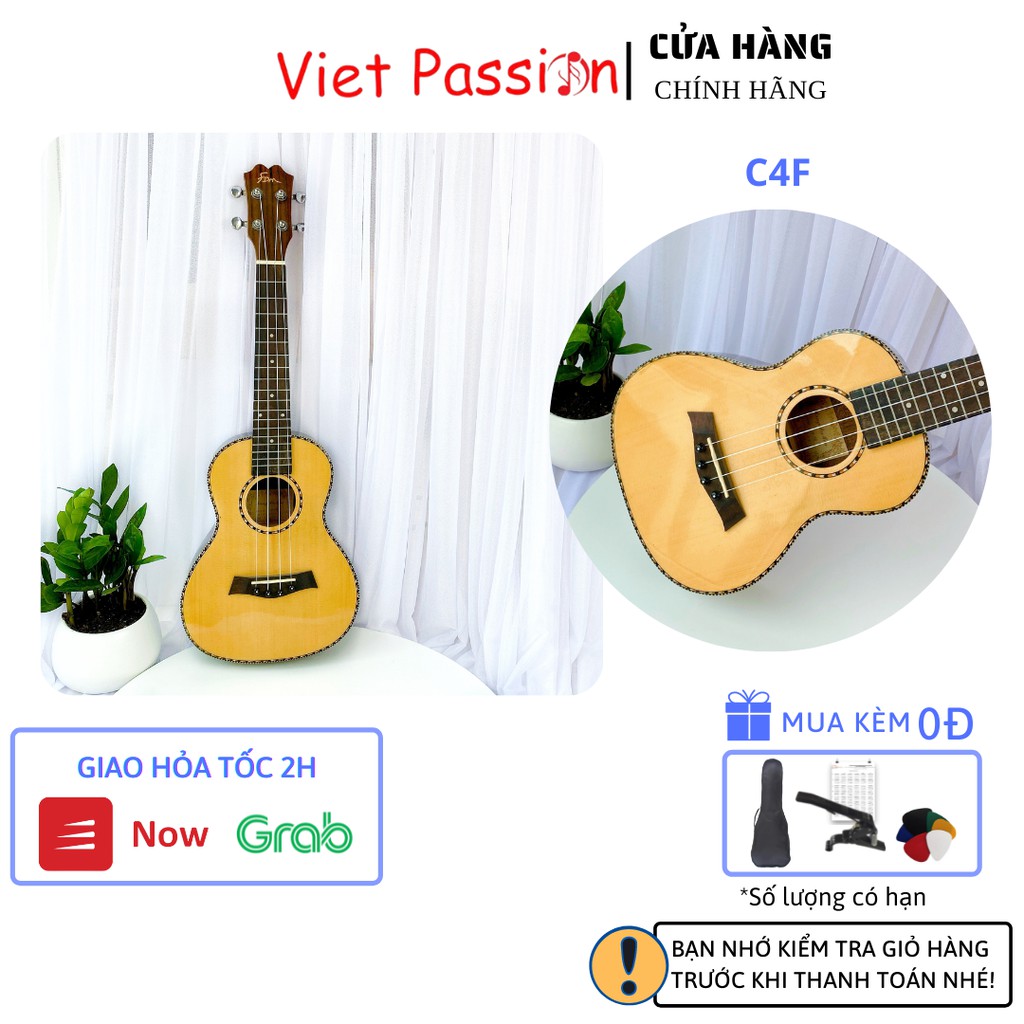 Đàn ukulele concert TS2D Vietpassion 23 inch gỗ mộc viền mặt trời khóa đúc giá rẻ cho bạn mới bắt đầu tập chơi