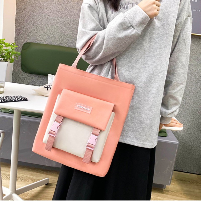 Ba lô học sinh IELGY cỡ lớn màu sắc tương phản phong cách harajuku