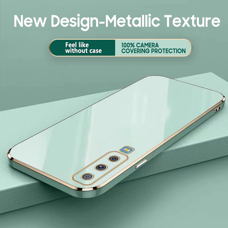 Ốp Điện Thoại Silicon Mềm Mạ Viền Nhiều Màu Cho Samsung Galaxy A7 2018 A750 A750F A750G SM-A750FN
