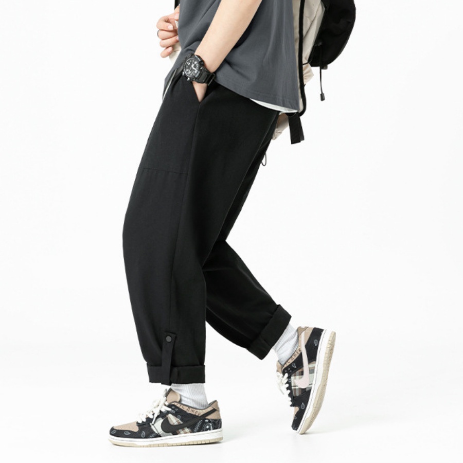 Quần baggy cúc kaki trơn
