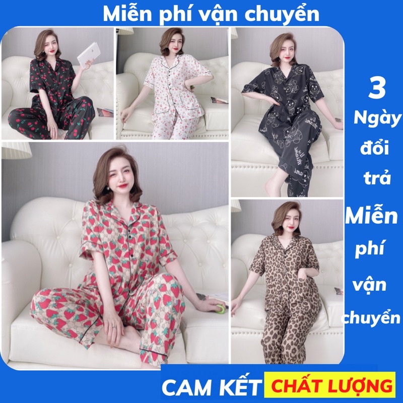 Đồ ngủ Bigsize 50-100kg dtn02 dài 2 túi lụa hàn cao cấp