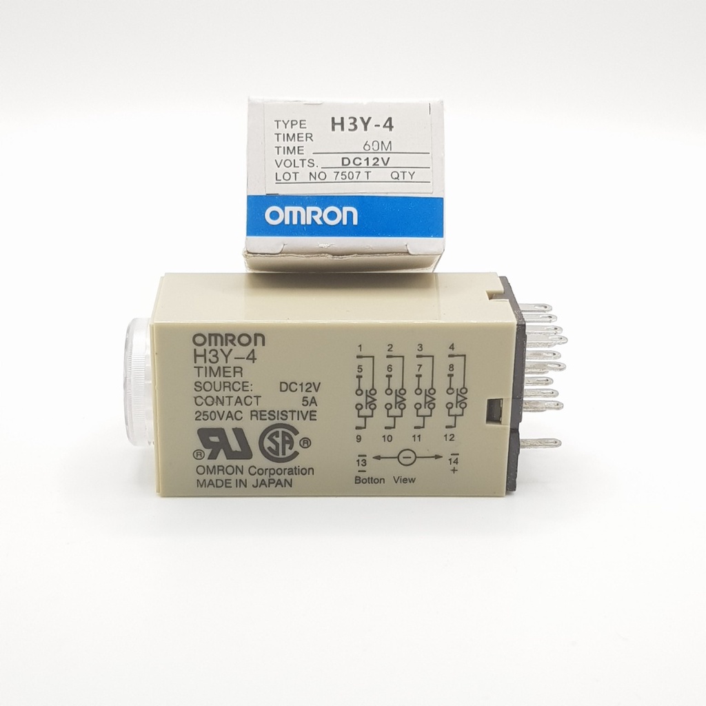 Relay thời Gian H3Y-4, H3Y-4 12V 60M, rơ le thời gian, relay 12v 60 phút, timer hẹn giờ. H3Y-4/H3Y-2
