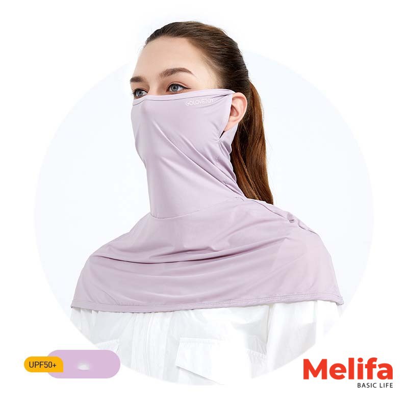 Khăn trùm mặt chống nắng, bảo vệ mặt và cổ vai chống tia UV UPF50+ chất cotton lụa mã K0161 | BigBuy360 - bigbuy360.vn