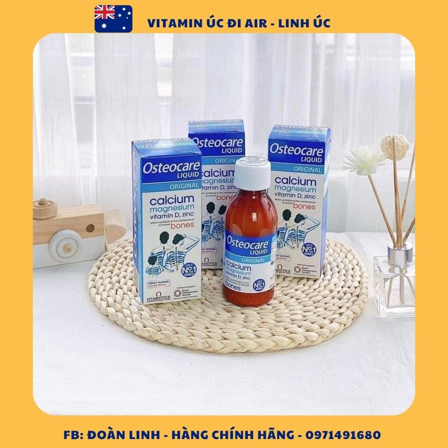 Canxi nước Osteocare Original Liquid, Anh (200ml) bổ sung canxi và d3 cho bé 3 tuổi đến 10 tuổi, người lớn và bà bầu