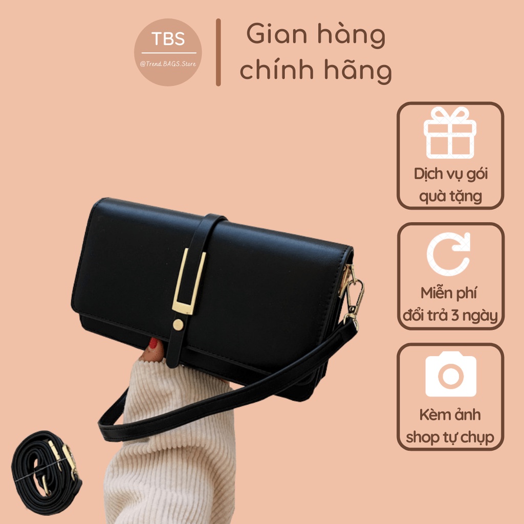Túi đeo chéo (tặng kèm dây đeo vai) 2 ngăn khóa thò - Hàng loại 1 - TB.Store HD138 23x11x6 cm