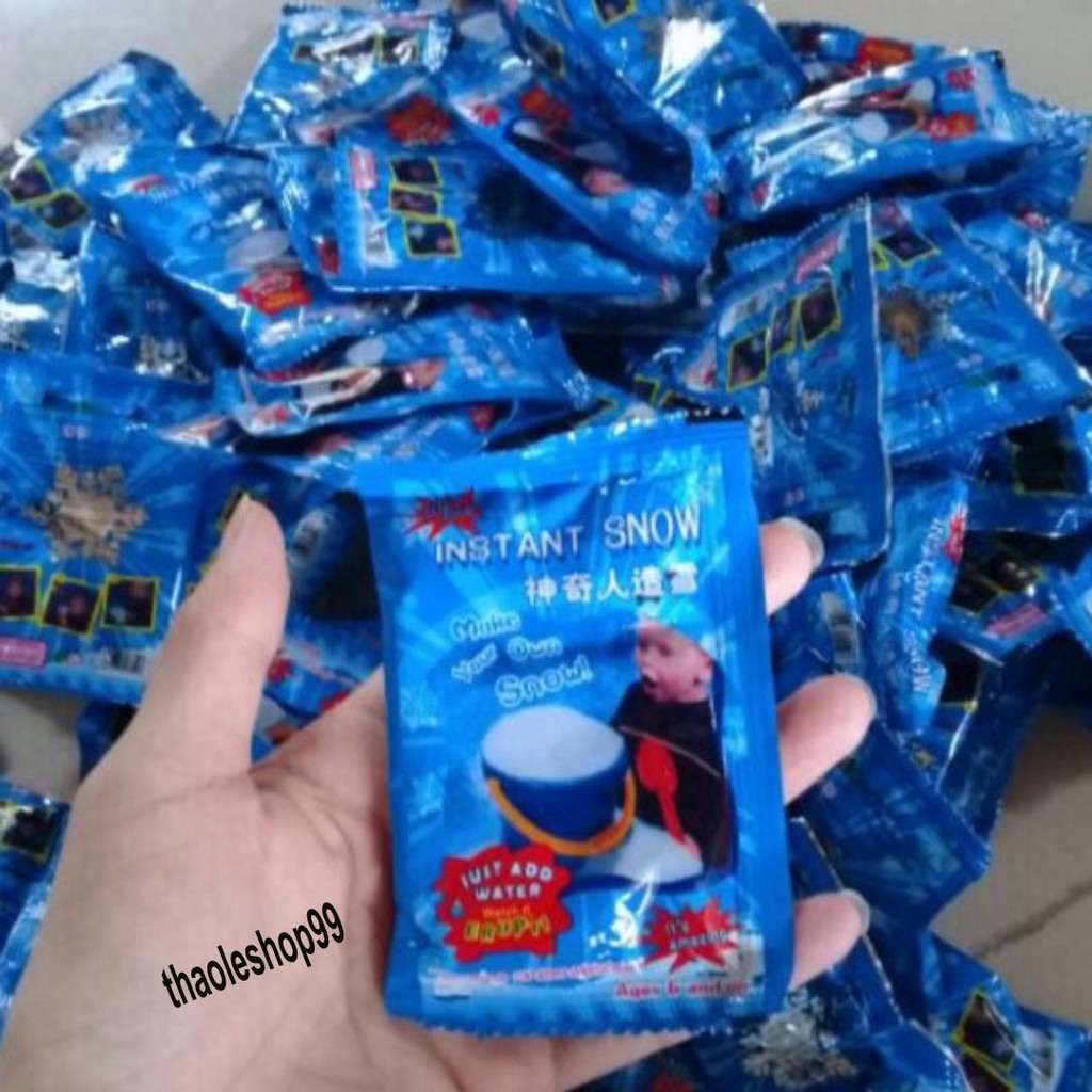 (rẻ nhất) Combo 50/40/30/20/10 gói tuyết xanh bông bạc - tuyết nhân tạo nguyên liệu chính làm slime mây