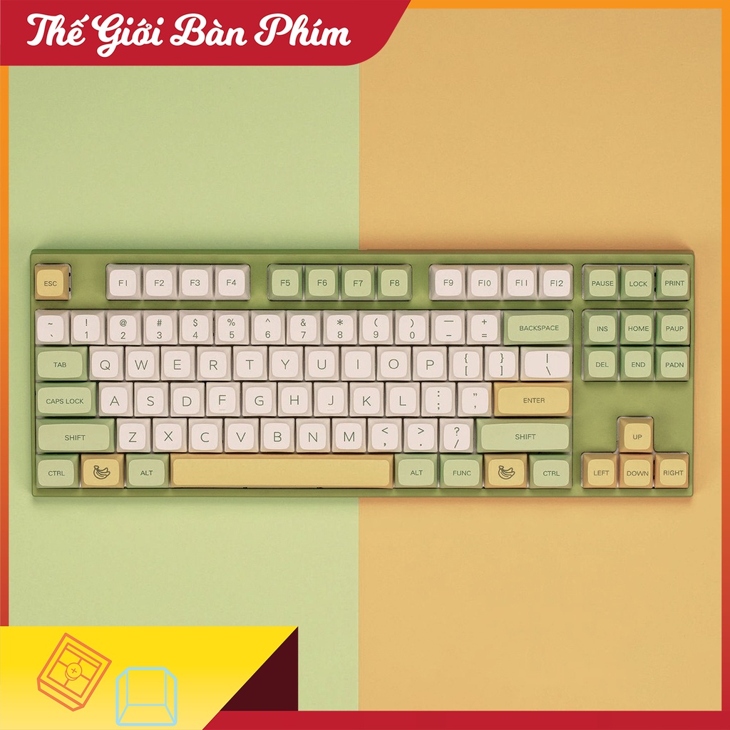 Keycap Banana PBT XDA Profile cho bàn phím cơ đầy đủ 124 phím chính hãng