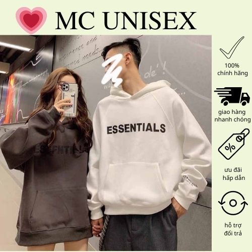 Áo Nỉ Hoodie Dài Tay Essential-Chất Nỉ Bông Dày Dặn-Mẫu mới nhất