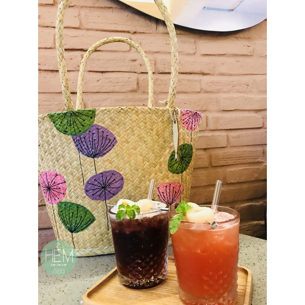 TÚI  XÁCH CỎ THỦ CÔNG, TÚI CÓI ĐI BIỂN HANDMADE SIÊU TO KÈM TAG GỖ