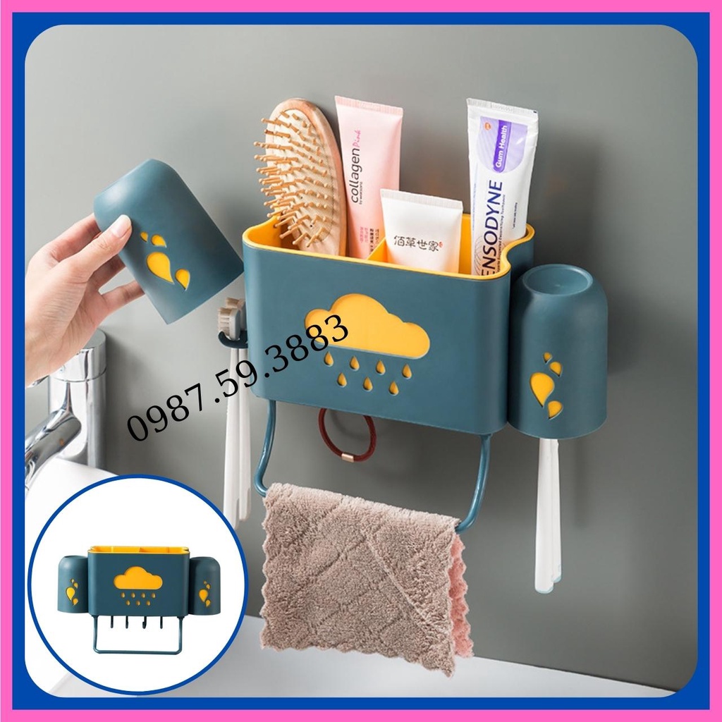 [ Tặng Kèm 2 Cốc ] Kệ Nhà Tắm Đa Năng, Kệ Để Đồ Phòng Tắm Dán Tường Đa Năng