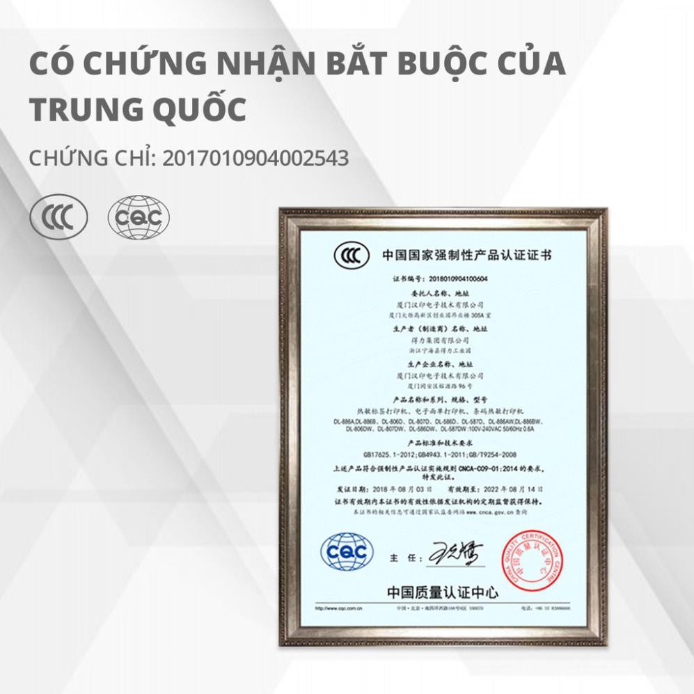 Máy In Nhiệt Deli Chính Hãng - In Đơn Hàng shopee..., Phiếu Gửi, Logo, Tem, Bill, Biên Lai - DL-581PS / DL-581PWS