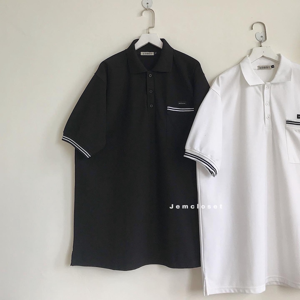 Áo Polo Nữ Tay Ngắn Áo Phông Nữ Có Cổ Form Rộng Trơn Basic Túi Ngực Màu Đen Màu Trắng MIRA 10109 Gous Official