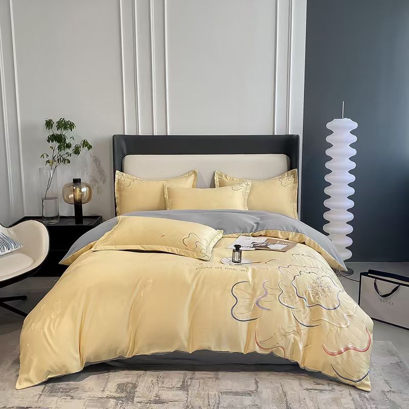 Chăn ga gối lụa SILK nhập khẩu cao cấp hoa tiết tinh tế sang trọng, ga gối lụa silk mềm mịn thoáng khí - Bông.Decor