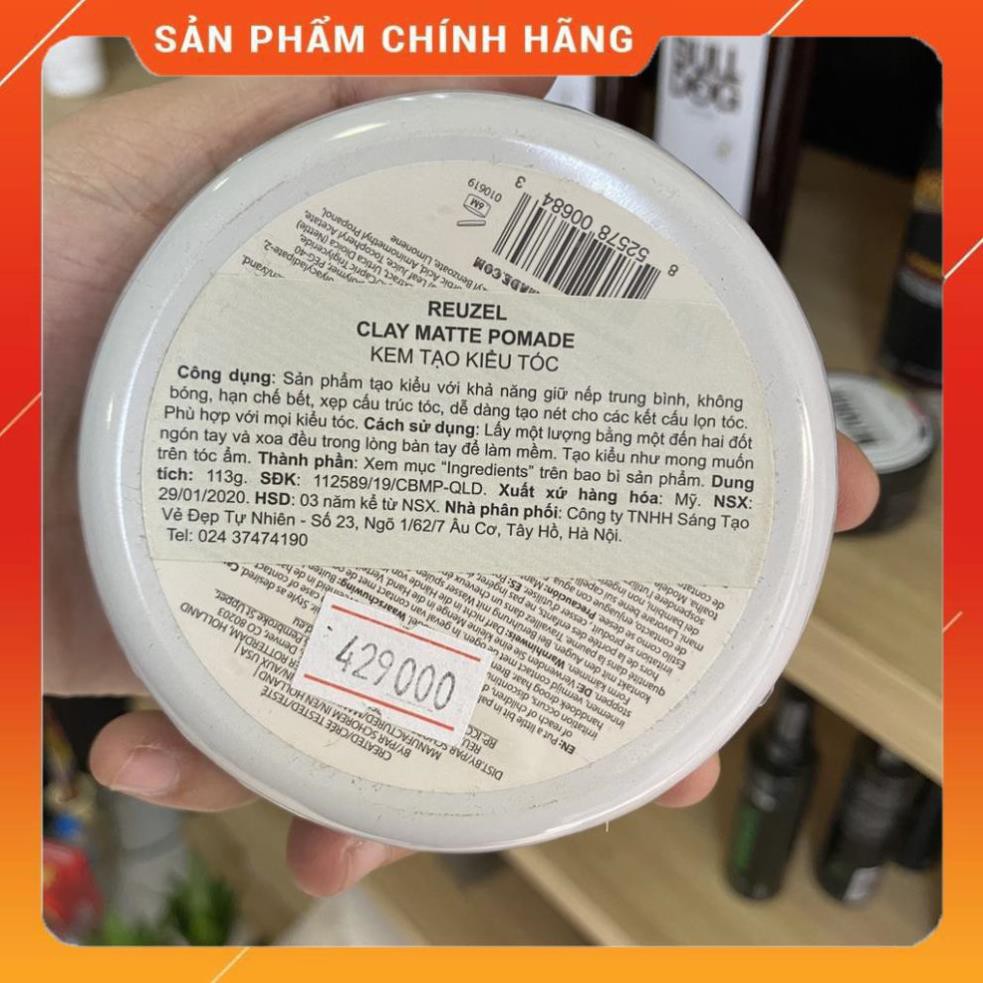 [Giá Hủy Diệt – Chính Hãng] Reuzel Clay Matte Pomade vuốt tóc + Tặng lược + Xịt Dưỡng tóc tạo phồng Reuzel Tonic 20ml