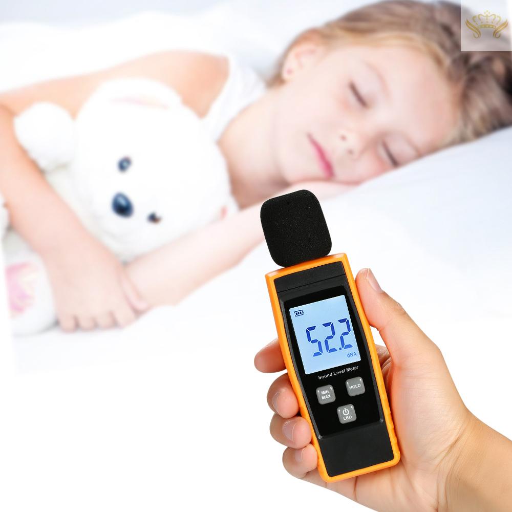 Máy Đo Mức Âm Thanh Kỹ Thuật Số LCD DB 30-130Db Có Chế Độ Khử Ồn Max / Min / Data