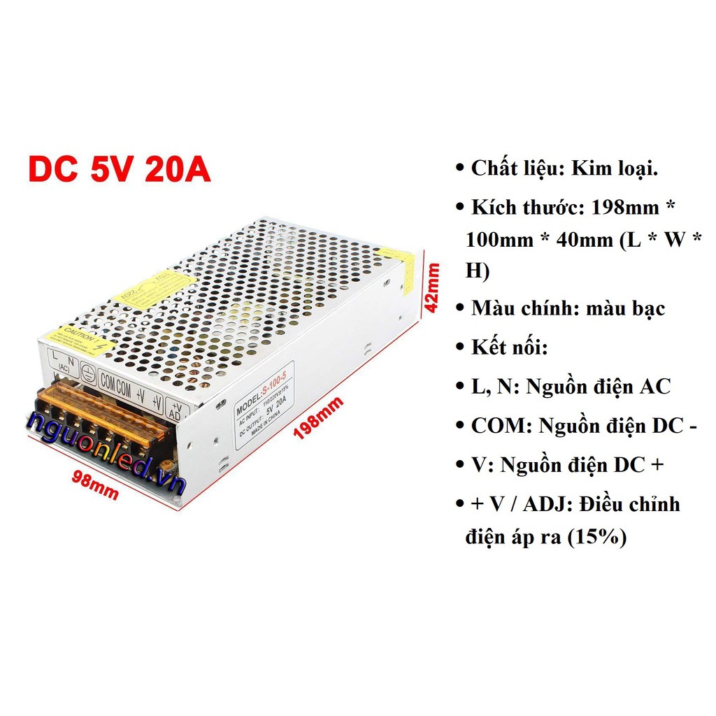NGUỒN TỔ ONG 5V - 5A/10A/20A  NÊN MUA,LOẠI TỐT GIÁ RẺ,BẢO HÀNH 12 THÁNG.