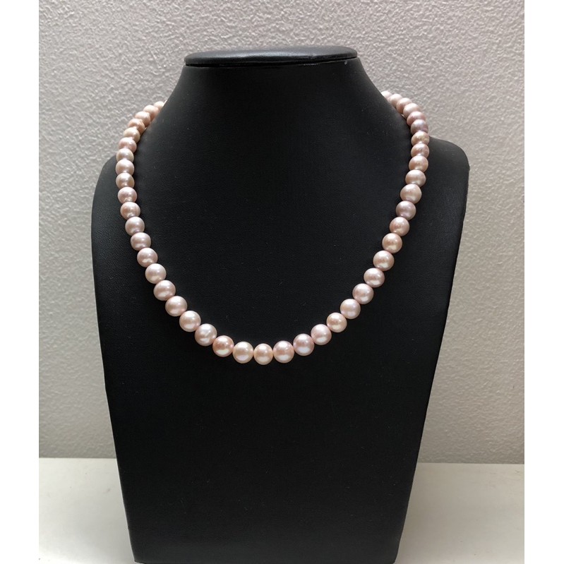 Vòng cổ hạt màu hồng tím size 9Ly