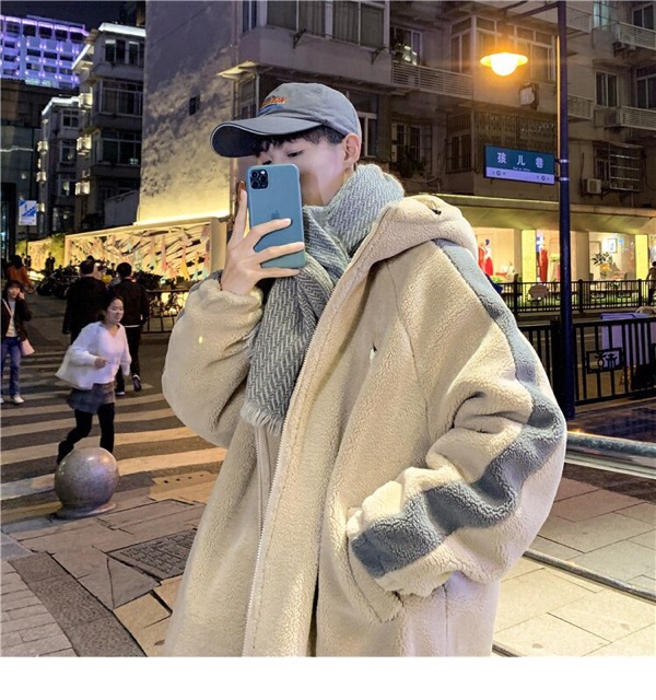 Áo khoác lông cừu sọc tay trần bông Ulzzang oversize unisex siêu đẹp siêu chất 🧡