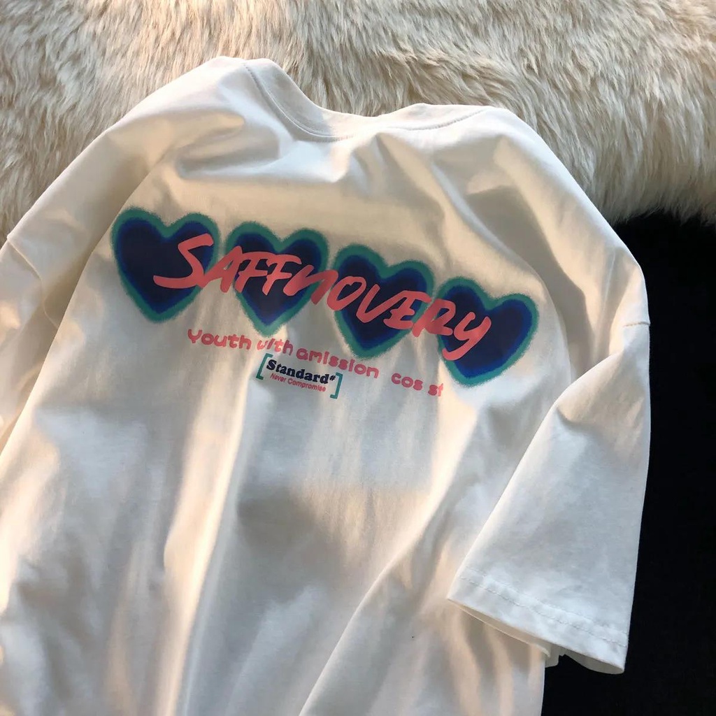 NRVP Áo Thun 100% Cotton Dáng Rộng Thời Trang Hàn Quốc Cho Nữ