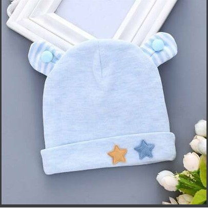 Mũ cotton sơ sinh nhiều mẫu đóng túi zip cho bé 0-1 tuổi