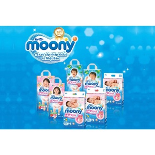 Tã dán/ bỉm quần moony nb90/s84/m64/m58/l54/l44/xl38/xxl26