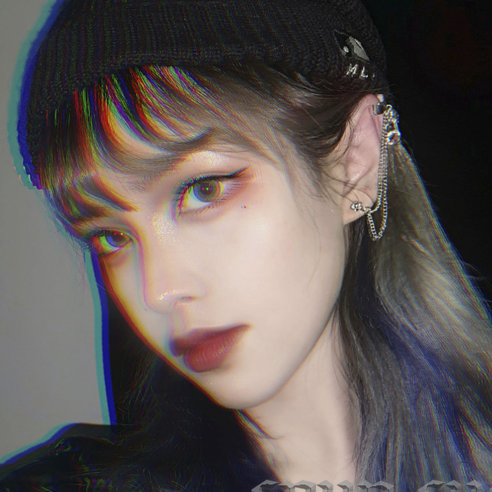 Khuyên Vành Tai Dây Khóa Kéo Đính Đá Phong Cách Hiphop