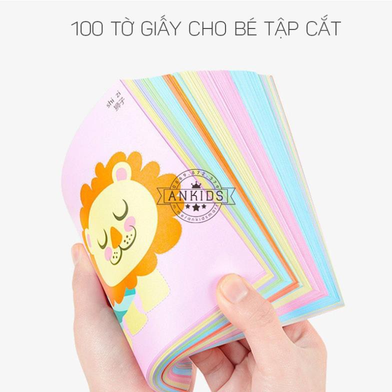 Bộ Cắt Giấy Thủ Công, Kèm 1 Kéo An toàn cho bé, thỏa sức sáng tạo- beomarket