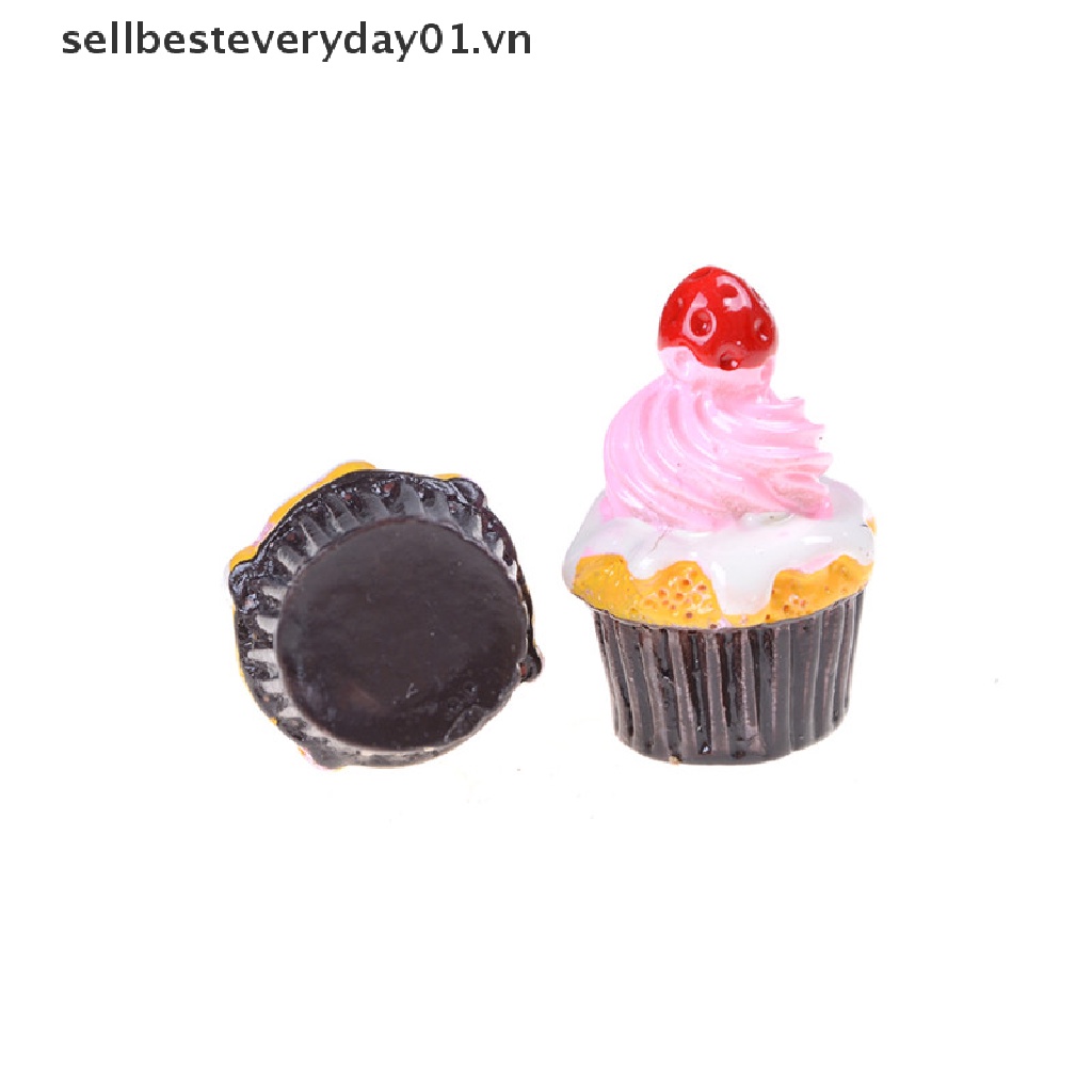 Set 3 Mô Hình Bánh Kem Dâu Trang Trí Nhà Búp Bê