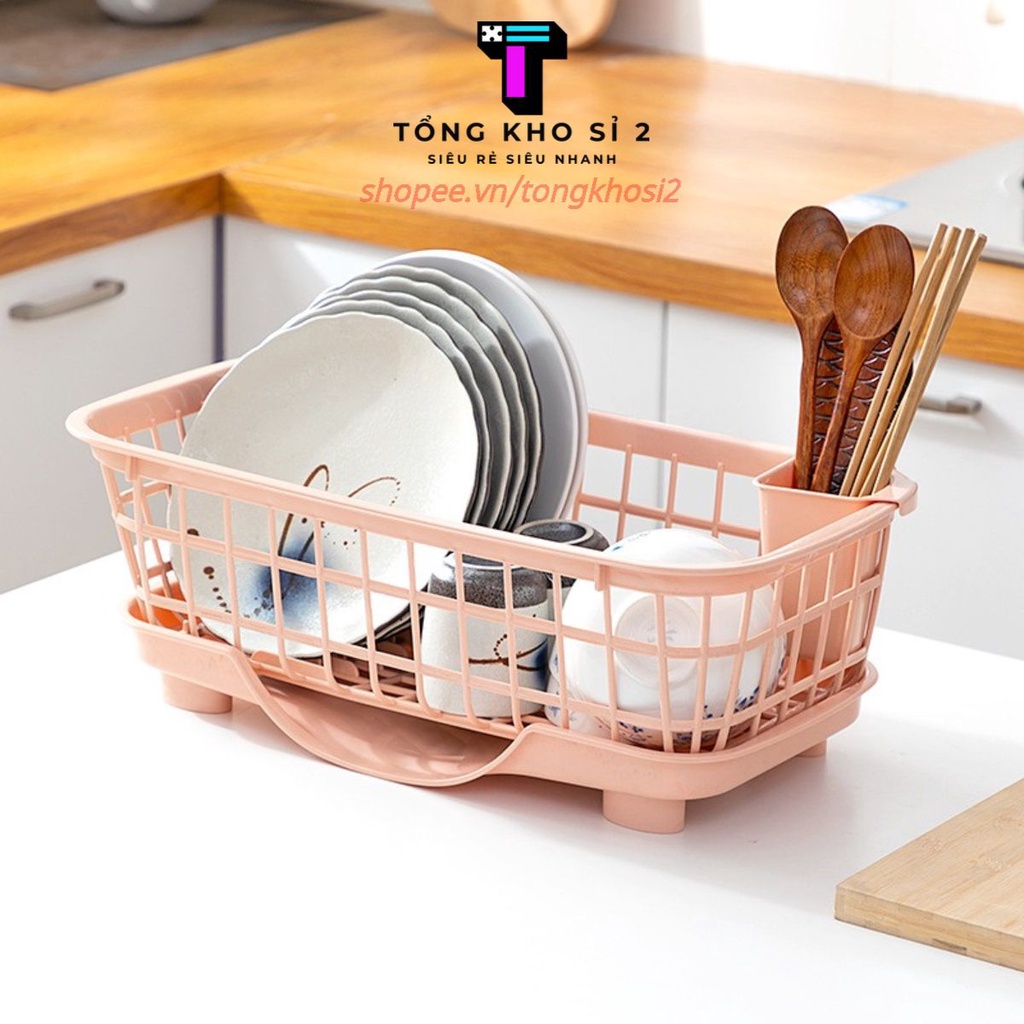 Khay Úp Bát ĐĩaGIADUNGTONGKHO1Khay Nhựa Úp Chén Bát Ráo Nước Tiện Lợi - Rổ úp bát đĩa có khay hứng nước