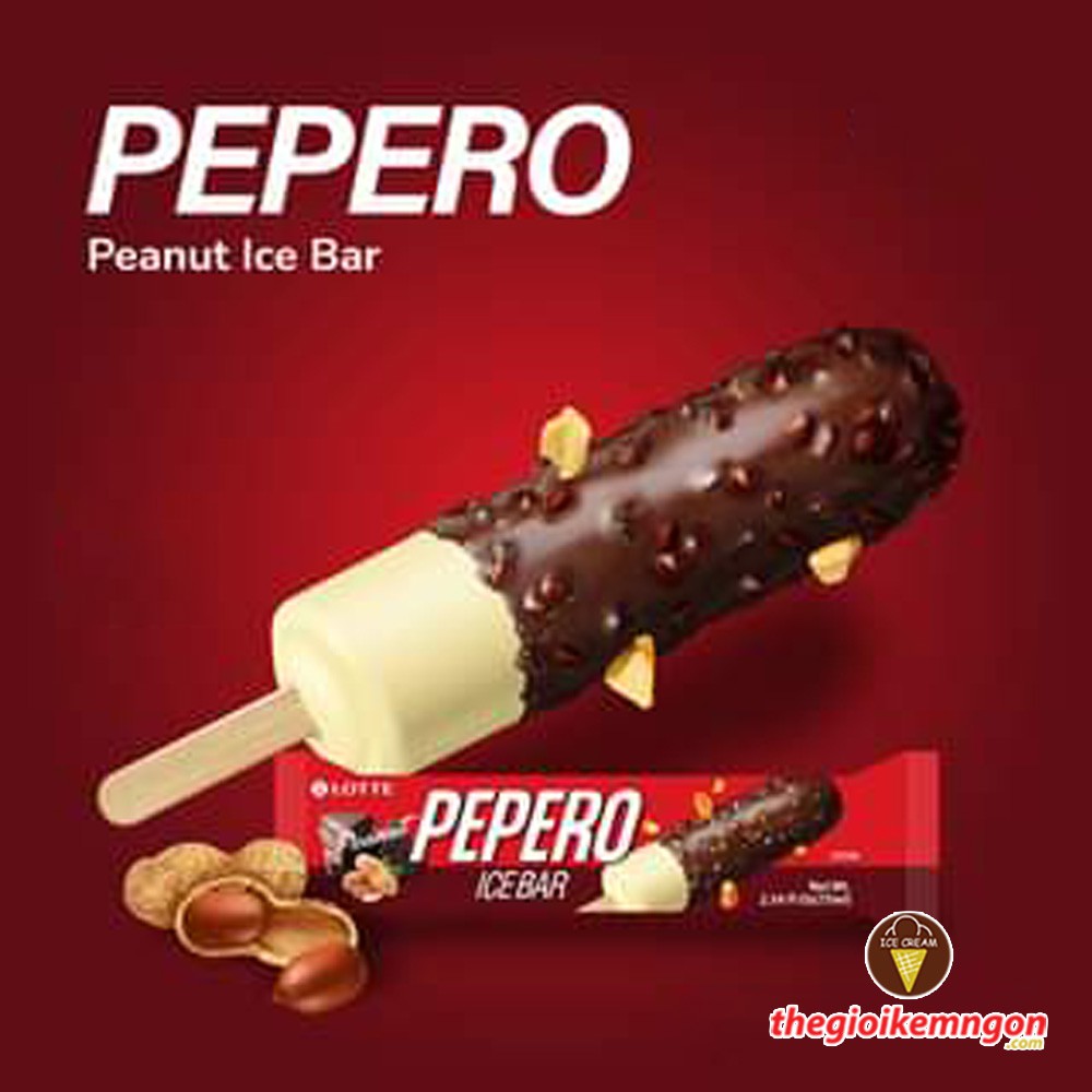 Kem đậu phộng Lotte Pepero Ice Bar Peanut Hàn Quốc