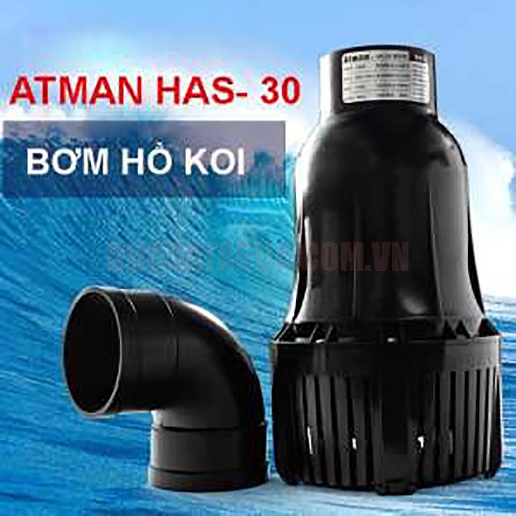 [ CÓ VIDEO] Máy bơm tăng áp - Máy bơm hồ cá KOI tiết kiệm điện ATMAN HAS-30 220W 30.000L/H  + Tặng 200gr cát thạch anh