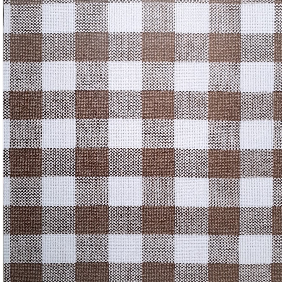 Decal giấy dán tường sọc ca rô nâu khổ 45cm