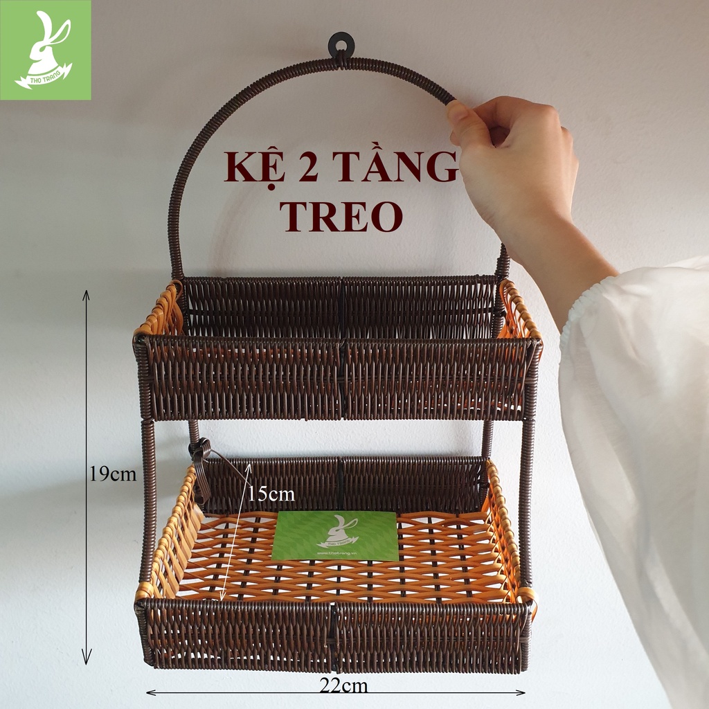 Kệ 2-3 Tầng Nhựa Giả Mây Đựng Đồ Ngăn Nắp, Thích Hợp Decor