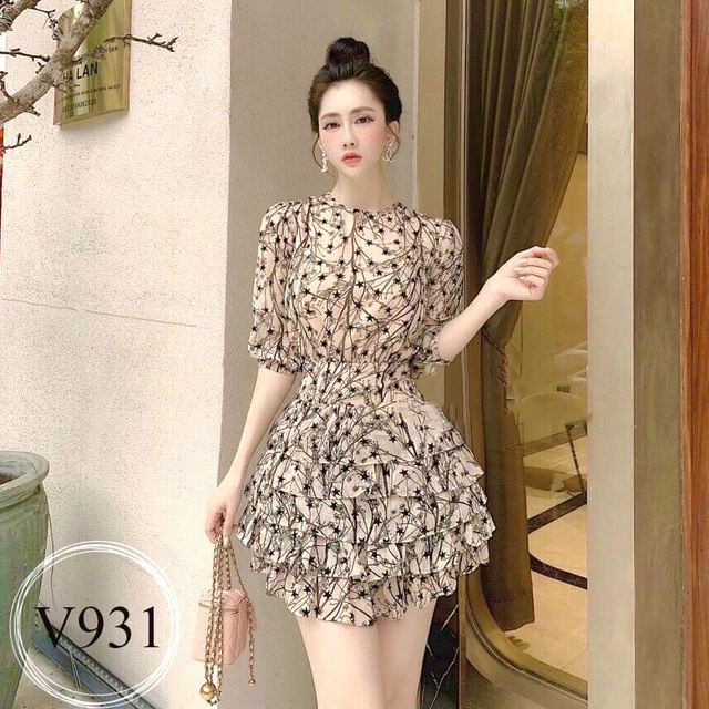 Đầm nữ, váy hoa nhí chất voan mềm mịn, đầm thiết kế siêu sang, váy dự tiệc cưới siêu đẹp VILUSA