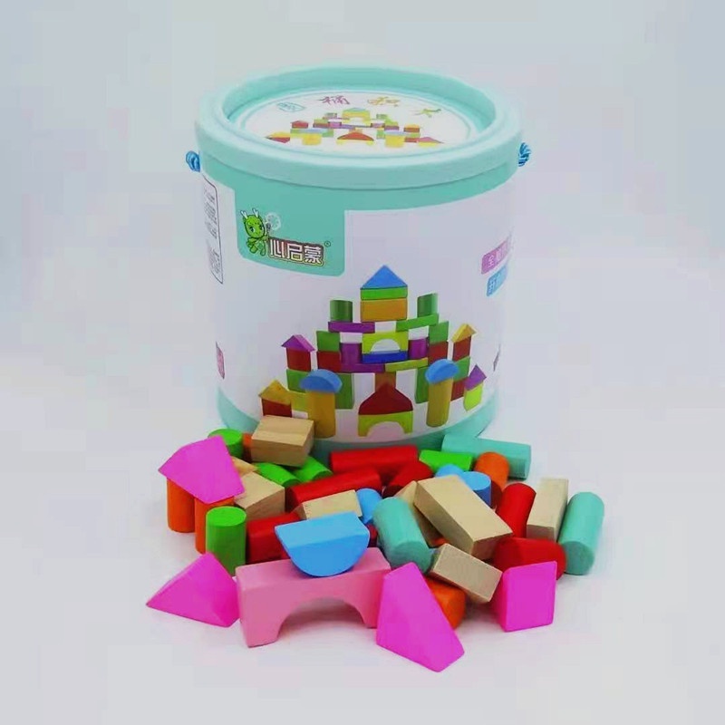 [Hàng mới về] Bộ đồ chơi xếp  hình bằng gỗ - Bộ đồ chơi Xếp hình khối 40 Chi tiết