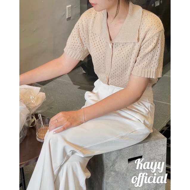 KAYY. Áo polo len dệt mỏng Hàn Quốc - Allk
