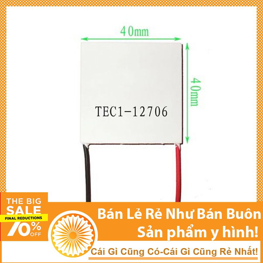 Sò nóng lạnh 60W TEC1-12706 40x40mm đóng băng chế tủ lạnh mini