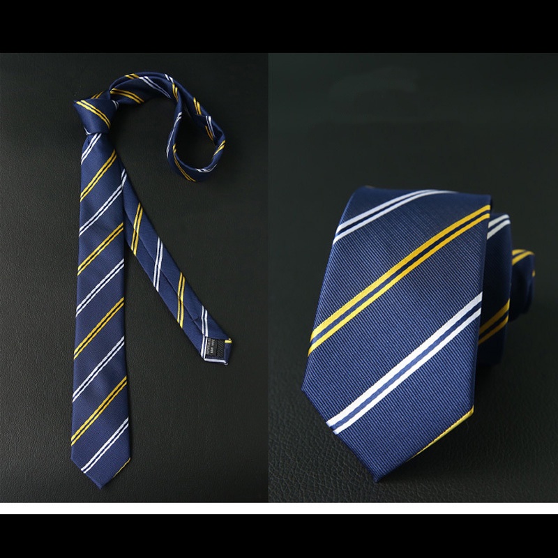 Cà Vạt Lụa Ôm Dáng Họa Tiết Kẻ Sọc / Chấm Bi 6CM Phong Cách Doanh Nhân Cho Chú Rể