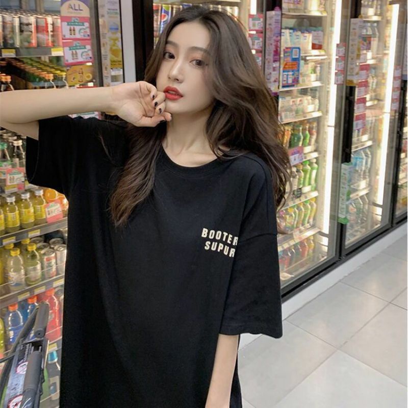Áo Thun Tay Lỡ 100% Cotton Form Rộng Unisex In Hình Khủng Long
