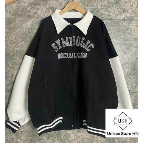 Áo Khoác Bomber Nữ SYMBOLI Vải Nhung Tâm Phối Zip Thiết Kế Cổ Bẻ Phong Cách Thời Trang Mới Cực Hot TRend